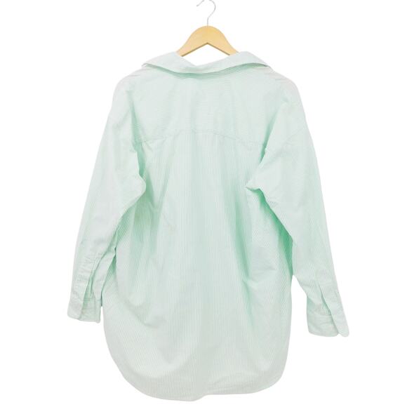 Frank & Eileen Women's Shirely Button Down Shirt In Green Stripe Size XXS Preppy - Picture 3 of 8